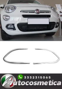 Nebelscheinwerfer Rahmen Umrandung für Fiat 500X 2014-2024 Edelstahl Silber 2tlg - Foto 1 di 5