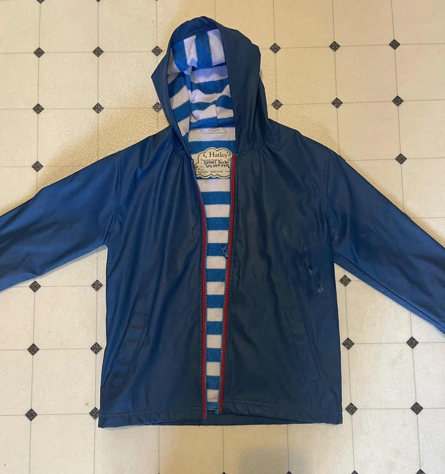 Chaqueta de Lluvia Hatley Niños Niños Azul Talla 6 Excelente Estado Foto 1 de 1