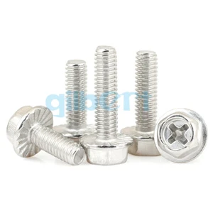 M4 M5 M6 M8 304SUS Kreuzschlitz Sechskant Flanschschraube Dichtung Zahn Flanschschraube - Bild 1 von 5