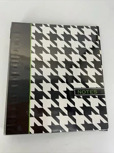 Carolina Pad Vinyl 1inch Binder 10x11" Jackie Collection B&W With Green - Picture 1 of 5