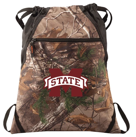 MSU Bulldog Camo Cinch Pack REALTREE Mississippi State University Drawstring Bag Cover