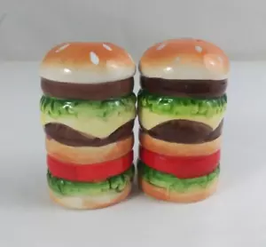 Vintage Triple Cheeseburger 2.75" Salt & Pepper Shakers - Picture 1 of 13