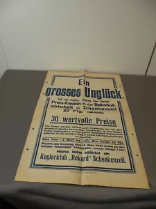 Werbeplakat 1927, Preis-Kegeln, Schenkenzell, Bahnhofswirtschaft - Bild 1 von 2