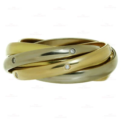 Papeles de anillo CARTIER Trinity oro multitono 18k diamantes 6 bandas Foto 1 de 4