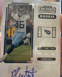2022 Panini Contenders JULIUS CHESTNUT Rookie Ticket Auto #274