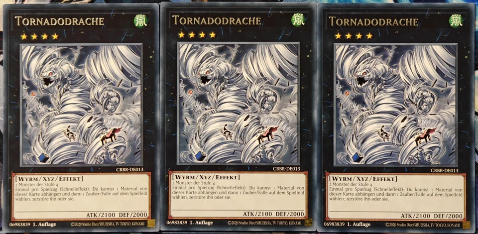 Yu-Gi-Oh 3x Tornadodrache - CRBR-DE013 - Playset - NM - 1. Auflage - Bild 1 von 1