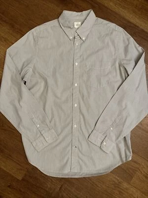 Gap Мужская в тонкую полоску длинным рукавом платье рубашка XL серый первоклассный нарядный работы A0116 - Изображение 1 из 4