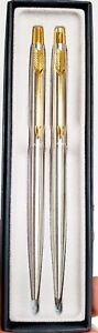 Parker Classic Set Stainless Steel & Gold Ballpoint Pen & .5 Pencil Mechanical