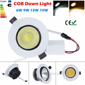 Dimmable COB 6W 9W 12W 15W LED Recessed Ceiling Downlight Spot Light Lamp SPS