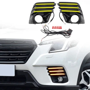 3-Colors LED Daytime Running Lights Fog lights Fit For Subaru Forester 2022-2024 - Picture 1 of 13