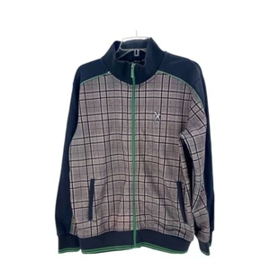 Marc Ecko Cut And Sew Full Zip Plaid Mens Jacket Medium - Picture 1 of 11