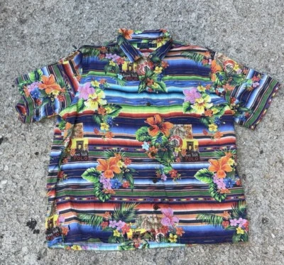 Vtg Polo Ralph Lauren Grand Tour Floral Polo Short Sleeve Button Up Shirt XL - Imagem 1 de 4