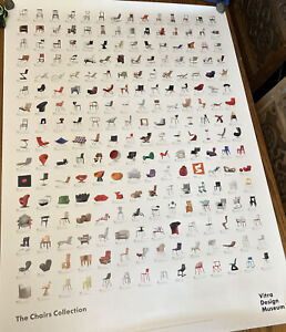 VITRA DESIGN MUSEUM THE CHAIRS COLLECTION MCM LARGE POSTER GERMAN 2012 RARE VTG