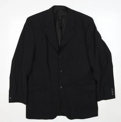 NEXT Para Hombre Chaqueta de Lana a Rayas Negra Traje Chaqueta Talla 40 Regular Foto 1 de 4