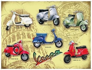 Vespa Collage large steel sign  400mm x 300mm - Picture 1 of 1