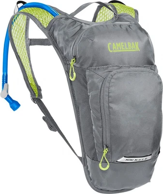 Mochila de hidratación CamelBak Mini MULE para niños senderismo ciclismo 50 oz, metal gris/verde Foto 1 de 4