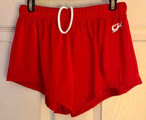 GK SHORTS ADULT SMALL RED N/S GYMNASTICS RUNNING COMPETITION FITNESS SZ S NWOT - Picture 1 of 7