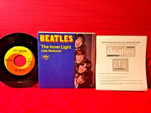 Beatles "Lady Madonna" 1968 sleeve* w/EXC record, AND rare Fan Club flyer (EXC) - Picture 1 of 5