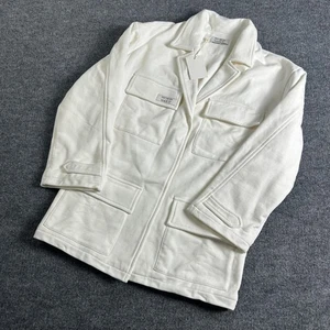 My Mum Made It Jacke Damen Small Weiß Bio Baumwolle Utility Shacket Mantel - Bild 1 von 8