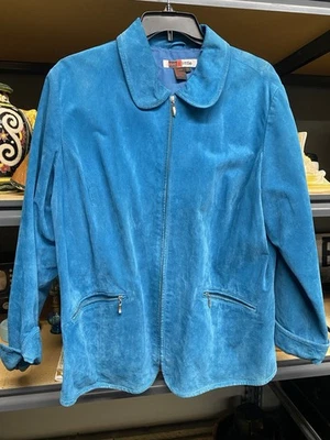 Live A Little Blue Suede Coat Size 2x - Image 1 of 4