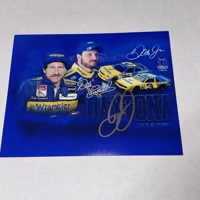 2- Dale Earnhardt Jr con SR WRANGLER DAYTONA CHEVY #3 firmado NASCAR 8x10 fotos Foto 1 de 2