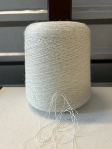 Spool Cone SOFT Peru LACE Alpaca Wool Yarn Mix 2lb 2oz 990gr 407 Lite White - Picture 1 of 4