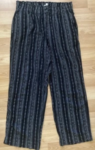 BRIGGS womens pull on pants Elastic Waist BLACK STRIPE Size L - Picture 1 of 5