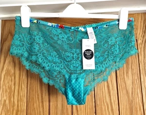 M&S Collection Green Lace Low Rise Shorts Briefs Size 14 - Picture 1 of 5