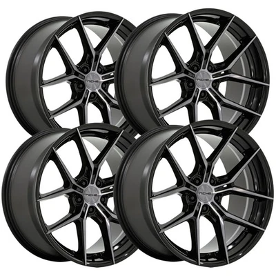 (Set of 4) Niche NC279 Prodigy 5 19x8.5 5x112 +42mm Black/Tint Wheels Rims Foto 1 de 4
