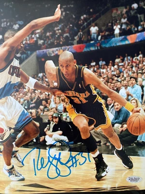 Foto autografiada 8x10 firmada por Reggie Miller Indiana Pacers certificado de autenticidad Foto 1 de 3