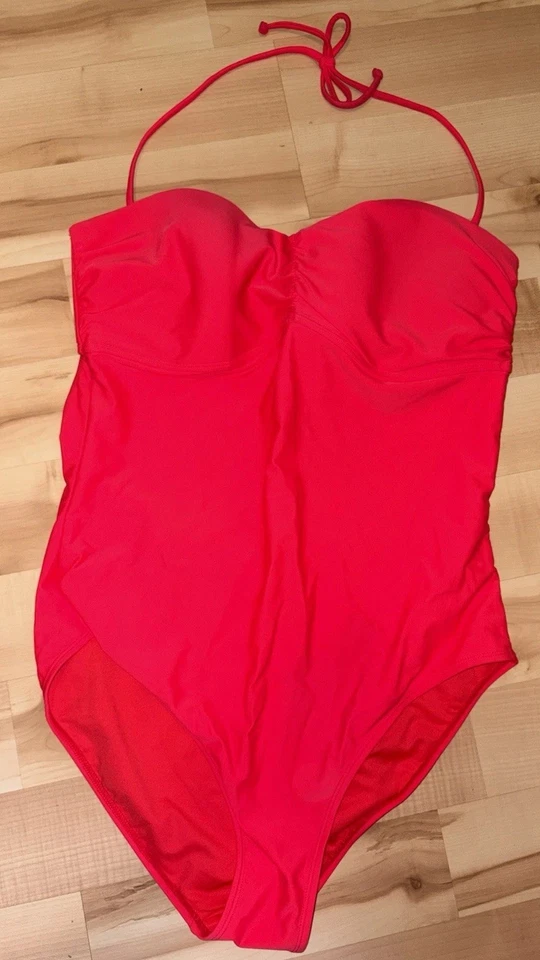 Antiguo Traje de Baño Halter Rosa Neón Azul Marino Caliente ¡NUEVO! XXL Foto 1 de 1