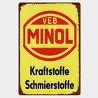 Blechschild VEB Minol Kraftstoffe DDR Werbeschild Metallschild TEL4023