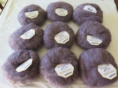 Lote de 9 bolas de mezcla de lana mohair Bouton d'Or Arpege hilo 50 g/57 años Foto 1 de 4