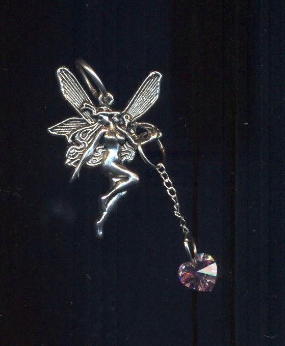 Ciondolo Fata liberty con cuore Swarovski - Immagine 1 di 1