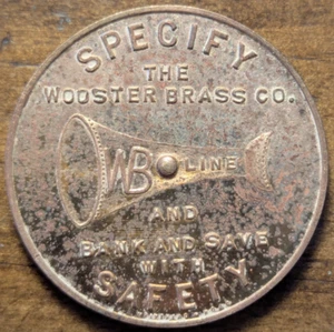 Wooster, Ohio OH The Wooster Brass Co. Ficha giratoria Specify Safety Drink - Imagen 1 de 4