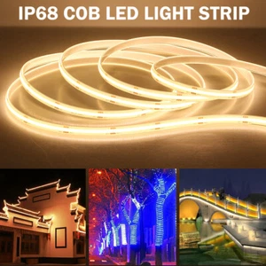 16.4ft 384LEDs/m COB LED Light Strips Waterproof IP68 Flexible Tape Neon Strips - Picture 1 of 35