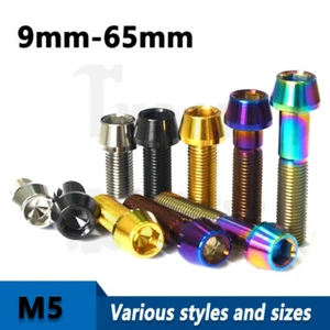 M5 Titanium Ti Bolts Color Taper Allen Socket Bolt Cap Screw All Length 9mm-65mm - Picture 1 of 22