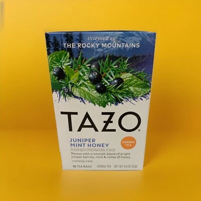 Tazo Juniper Mint Honey Herbal Tea 16 Bags Caffeine Free BB 3/6/26 - Image 1 of 4