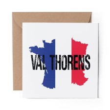 1 x Blank Greeting Card Val Thorens France Flag Map #60167