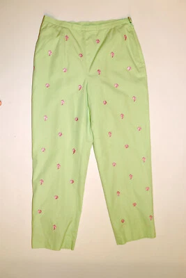 Brooks Brothers 346 verde lima rosa concha de mar bordado pantalones cortos talla 8 Foto 1 de 4