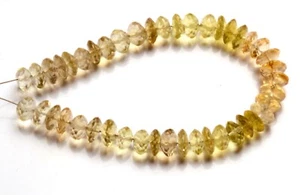 Gemas de cuarzo natural surtidas tamaño 7 mm cuentas rondelle corte alemán hilo de 6" - Imagen 1 de 5