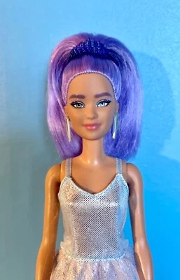2021 Barbie Fashionistas Doll #178 Petite Long Purple Hair reDressed Kira Face - Image 1 of 4