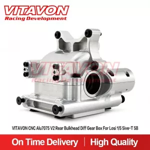 VITAVON CNC Alu7075 V2 Rear Bulkhead Diff Gear Box For Losi 1/5 5ive-T 5B - Picture 1 of 5