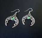 Celtic Crescent Moon Earrings Silver Victorian Medieval Renaissance Goth Jewelry