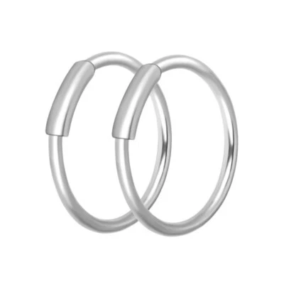 2Pcs Nose Hoop Ring Surgical Steel Septum Lip Cartilage Helix Tragus Earring 20G - Image 1 of 4