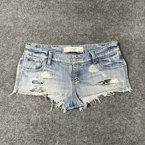Vintage Abercrombie & Fitch Shorts Womens 4 27 Blue Distressed Low Rise Y2K - Picture 1 of 14