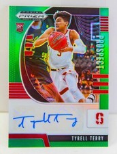 Tyrell Terry RC 2020-21 Prizm Draft Picks Green Prospect Auto Rookie Card #PA-TT