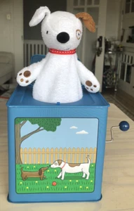 Jack Russell Dog Metal Jack-In-The-Box Pop-Up Toy "Where Has My Little Dog Gone" - Picture 1 of 7