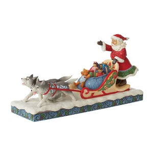 Enesco Jim Shore Heartwood Creek Santa Dog Sledding Figurine 4.53 Inch - Picture 1 of 4
