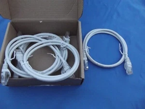 Cat6 Ethernet Cable 3ft, White, RJ45 Cat-6 Ethernet Patch Internet Cable, 5-Pack - Picture 1 of 2